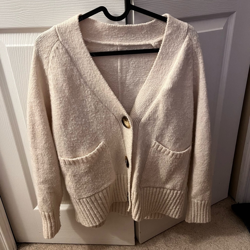 White cardigan